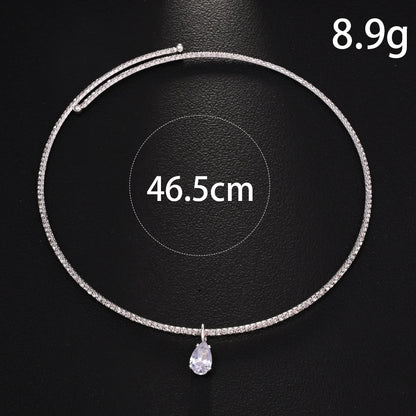 Stonefans Water Drop Pendant Choker Necklace Wedding Luxury Rhinestone Accessories Fashion 2025 Charms Jewelry High Quality Gift