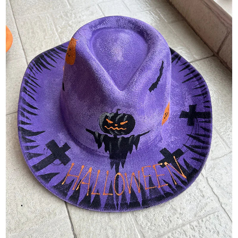 EtherealBe Halloween Cowboy Hat for Adults - Spooky Style