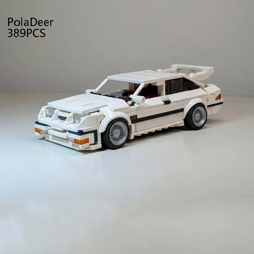PolaDeer 389PCS MOC DIY 1986 Turbocharged racing car RS500 Building Blocks Assembly model toy brick Children's birthday gifts