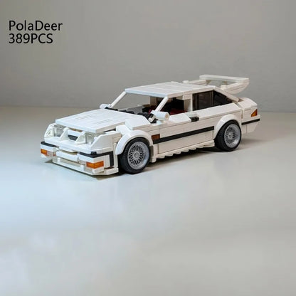 PolaDeer 389PCS MOC DIY 1986 Turbocharged racing car RS500 Building Blocks Assembly model toy brick Children's birthday gifts