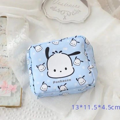 Sanrio Kuromi Storage Bag Cartoon Anime Figures Pochacco Cinnamoroll Purse Q Figural Cute Toy Bag Girls Birthday Christmas Gifts