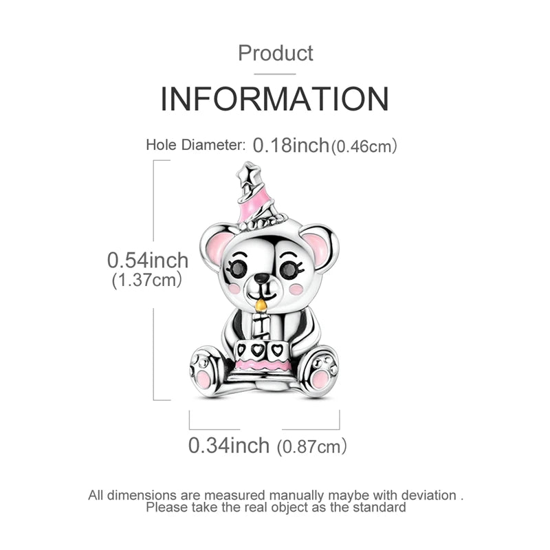 Original Charms Bead 925 Sterling Silver Inlaid Zirconium Animal Paper Crane Snail Pendants Fit Bracelet Jewelry Gift Marking