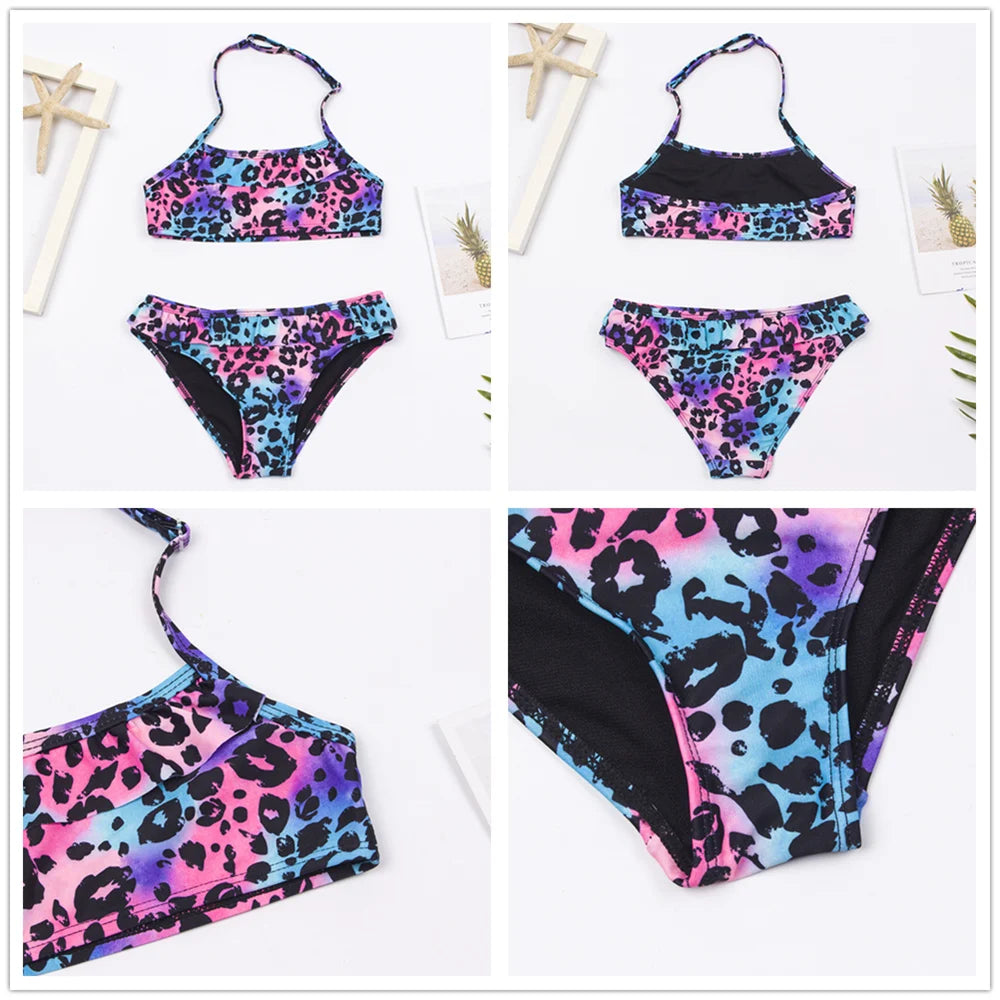 7-14Year Butterfly Print Child Bikini Set 2025 Girls Swimsuit Swimwear For Kids Summer Brazilian Teen Baby Swimming Suit Biquini