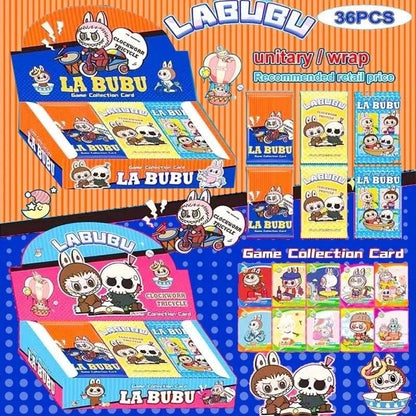 New Labubu Card Anime Cute Bubble Mart QR UR SSR SR  Flash Thick Card Board Game Children's Toy Gifts