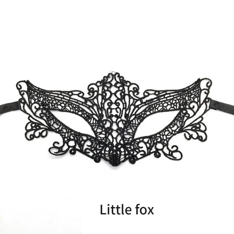EtherealBe women's black lace masquerade mask with intricate design and adjustable straps