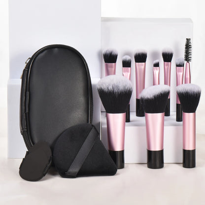 10 color Mini makeup brush Travel portable Makeup Tool Makeup Puff - Palm Brush Professional Makeup tool set Christmas gift