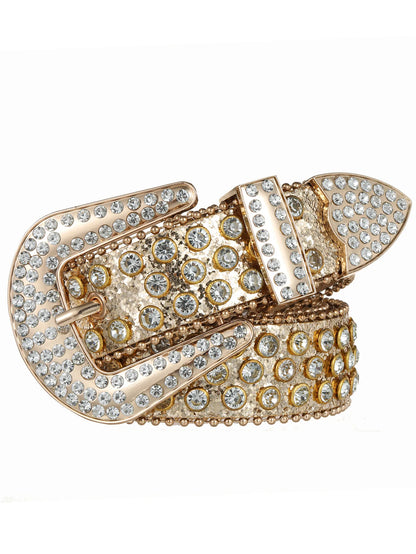 Decorative Women's Belt BB Simon Diamond Fashion Western Belt Full Diamond Embedding PU Wide Crystal Diamond Be