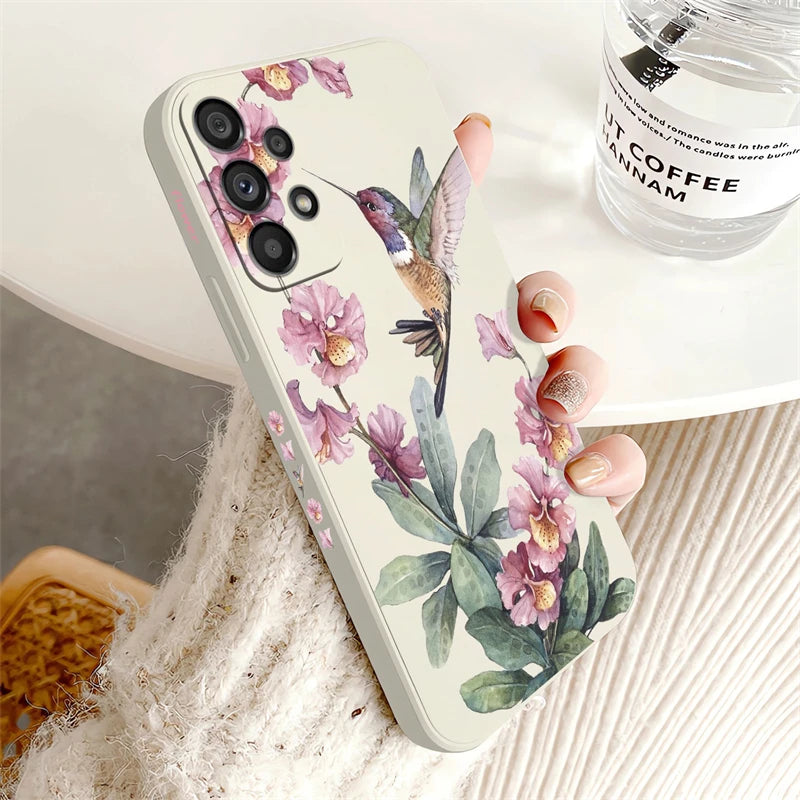 Flowers Silicone Case For Samsung Galaxy A54 A53 A73 A71 A72 A52 A32 A33 A34 A31 A24 A20S A42 Shockproof Phone Soft Cover Coque