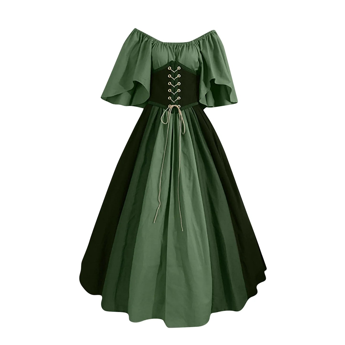 New Medieval Costume for Women Halloween Corset Gothic Renaissance Dress Plus Size Flare Sleeve Ball Gown Cosplay Clothes