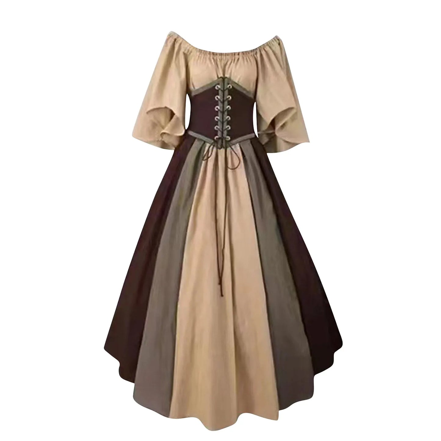 New Medieval Costume for Women Halloween Corset Gothic Renaissance Dress Plus Size Flare Sleeve Ball Gown Cosplay Clothes