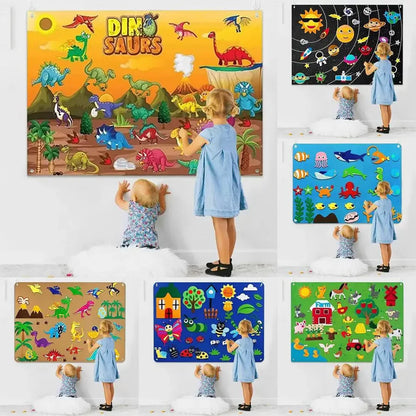 Farm Animals Felt Story Busy Board Set Toddlers Preschool Farmhouse Themed Early Learning Storytelling Interactive Play