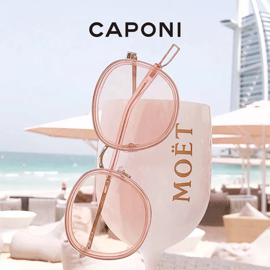 CAPONI Round Women's Sunglasses Fashion Vintage Designer Accessories Eyewear Trendy Brand Sun Glasses For Women UV Protect CP118