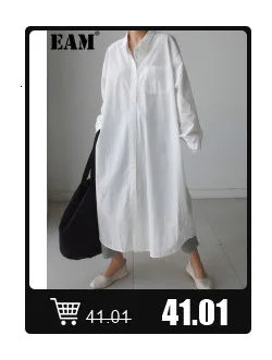 [EAM] Orange Big Size Casual Knitting Cardigan Sweater Lapel Long Sleeve Women New Fashion Tide Spring Autumn 2026 1DJ3315
