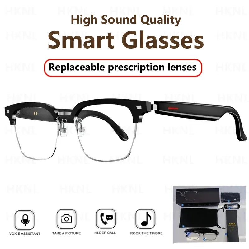 New Smart Glasses Men Music Sunglasses Earphones Wireless Bluetooth Headset HIFI Sound Headphone Driving Glasses Hands-free Call