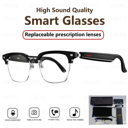 New Smart Glasses Men Music Sunglasses Earphones Wireless Bluetooth Headset HIFI Sound Headphone Driving Glasses Hands-free Call