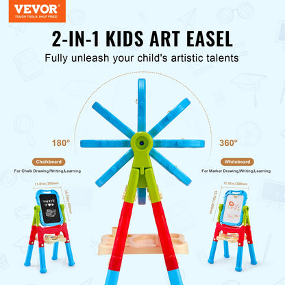 VEVOR Children Magnetic Drawing Board Painting Art Easel with Chalkboard Wordpad Baby Color Graffiti Drawing Toys Gift for Kids