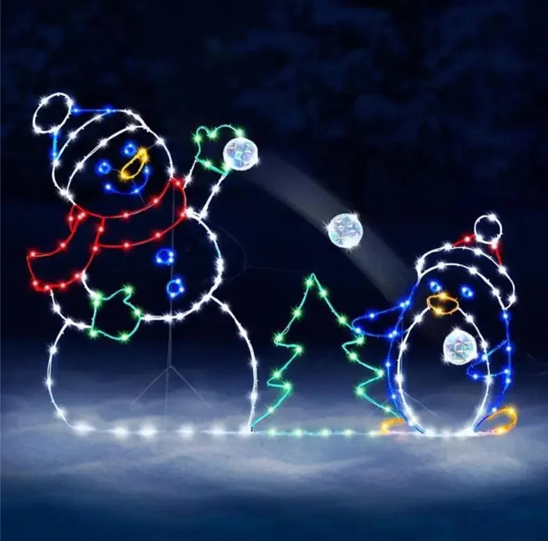 Christmas Snowman Lighted Decor Fun Animated Tree Snowman Light Holiday Gift Idea