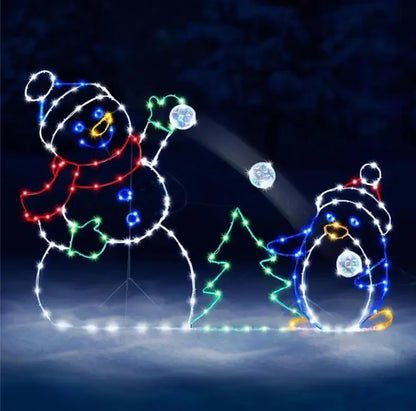 Christmas Snowman Lighted Decor Fun Animated Tree Snowman Light Holiday Gift Idea