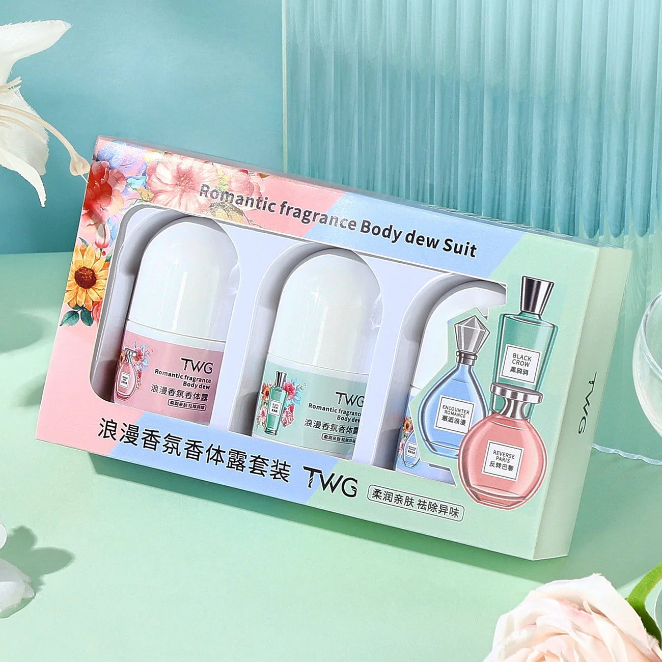 Romantic Fragrance Body Solid Perfume,Roll-on Antiperspirant Lotion,Woody,Floral Fruity Notes,Whole Body Fresh Lasting Fragrance