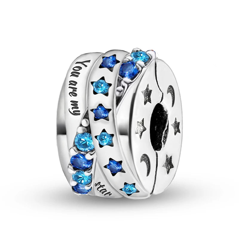 925 Sterling Silver Jellyfish Seahorse Blue Ocean Series Charms Beads Fit Diy Bracelet Making Gift of Fine Jewelry for Womens
