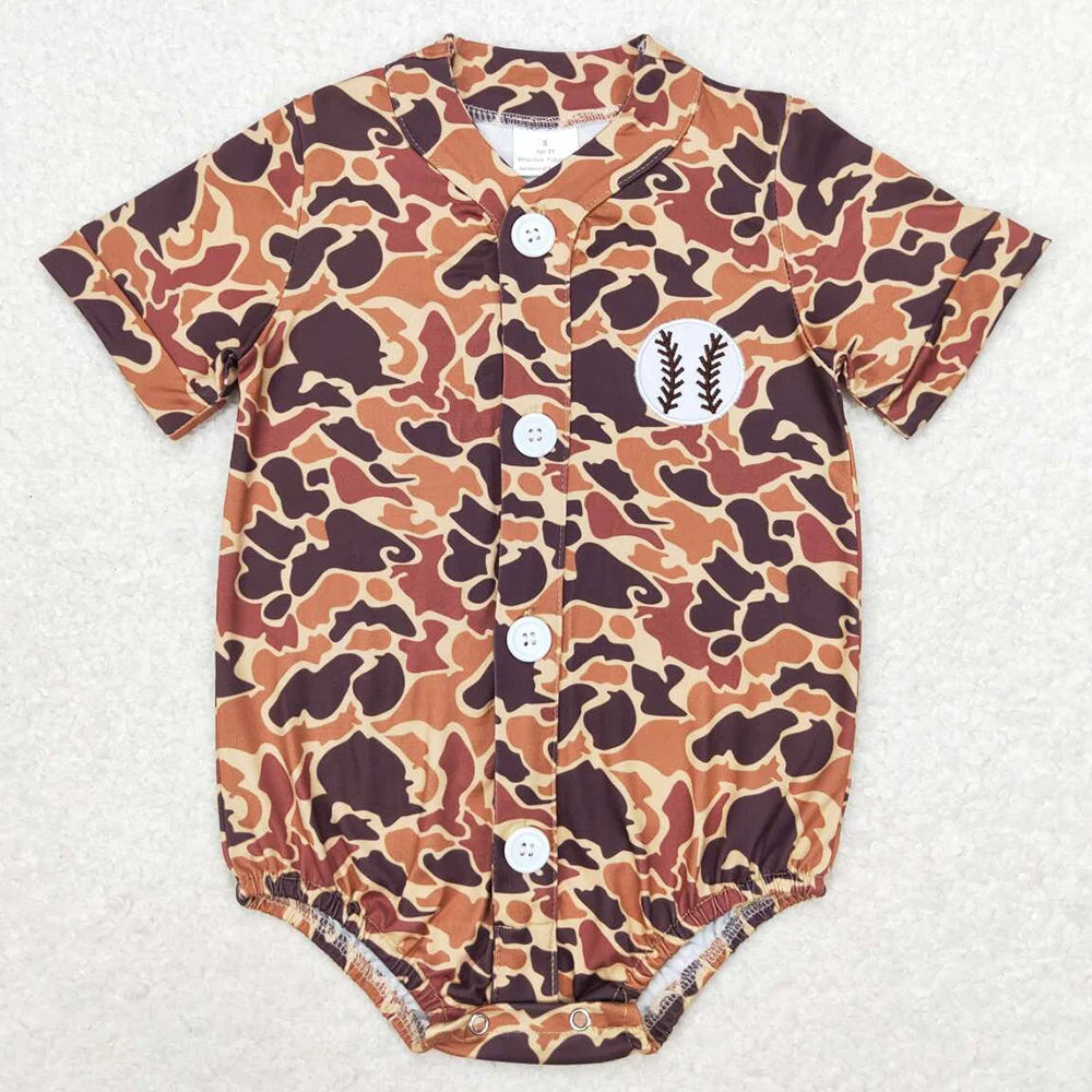 Hot Sale Baby Infant Boys Rompers Onesie Camo Duck Short Sleeve Rompers Boutique Kids Designer Clothes Boys Bubble Rompers New