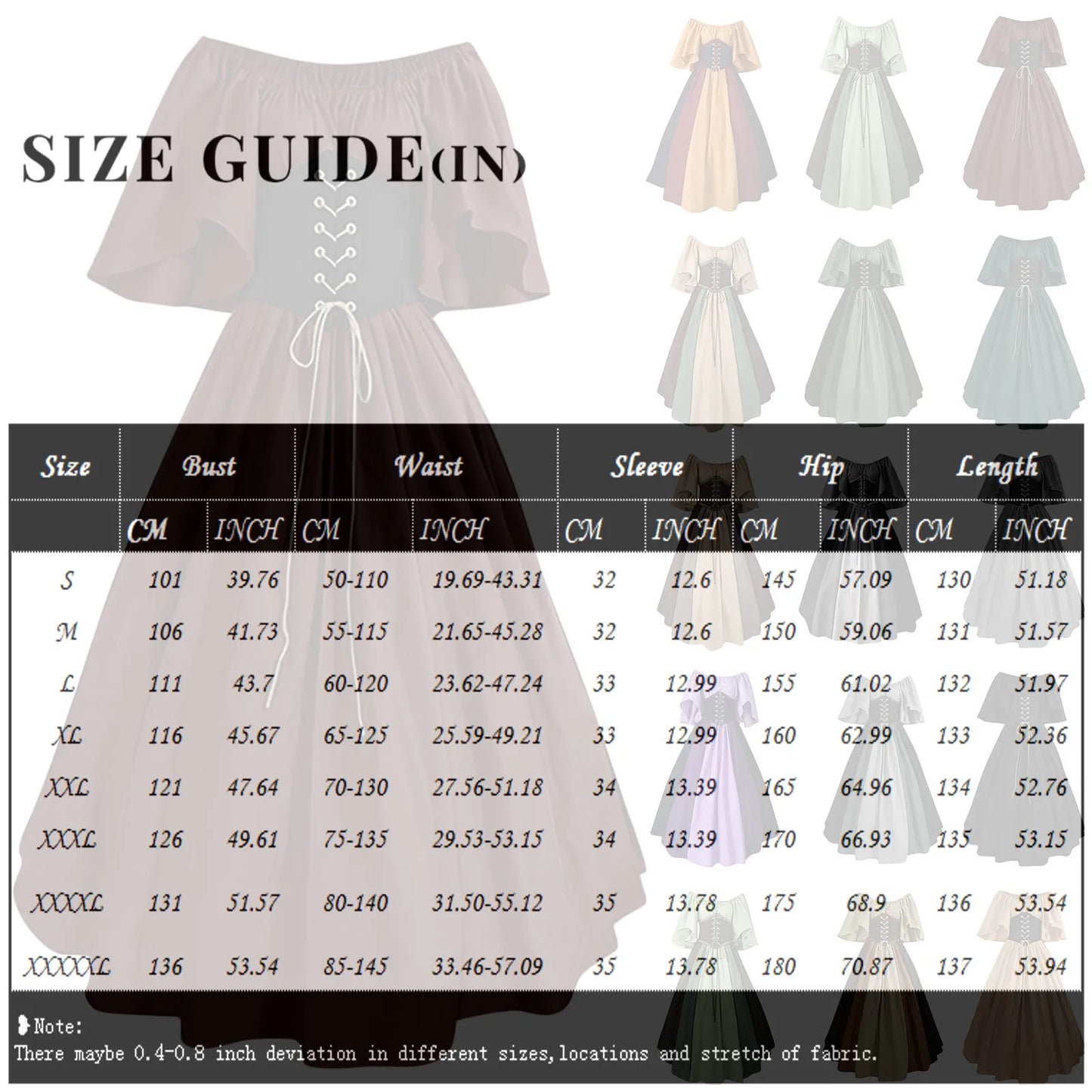 New Medieval Costume for Women Halloween Corset Gothic Renaissance Dress Plus Size Flare Sleeve Ball Gown Cosplay Clothes
