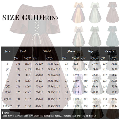 New Medieval Costume for Women Halloween Corset Gothic Renaissance Dress Plus Size Flare Sleeve Ball Gown Cosplay Clothes