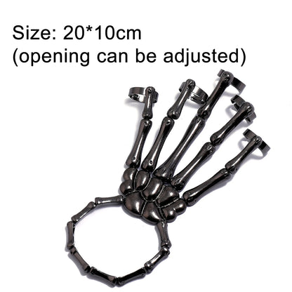 Halloween Bracelet For Women Gothic Punk Hand Skull Skeleton Elasticity Adjustable Bracelet Bangles Femme Party Accessories