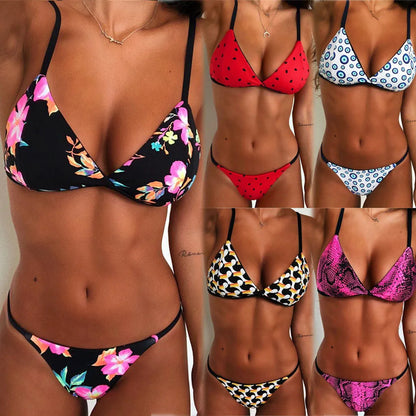 Piece Brazilian Cut Sexy Bikini High Print Swimsuit Set Two Women's Bikini Swimwears Tankinis bayan 2023 купальник женский