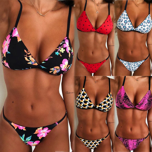 Piece Brazilian Cut Sexy Bikini High Print Swimsuit Set Two Women's Bikini Swimwears Tankinis bayan 2023 купальник женский