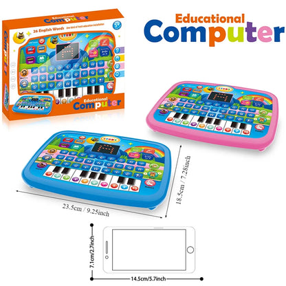 Kids’ Education Tablet Toy, Age 3+ Literacy Math Music Learning, Doubles as Electronic Keyboard, Birthday Christmas Gift