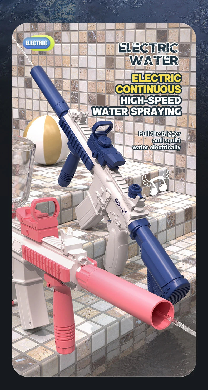 Electric Water Gun Pistol 10M Long Range Portable Guns M416 Children Summer Beach Outdoor Fight Shooting Toys for Boys Kid Games