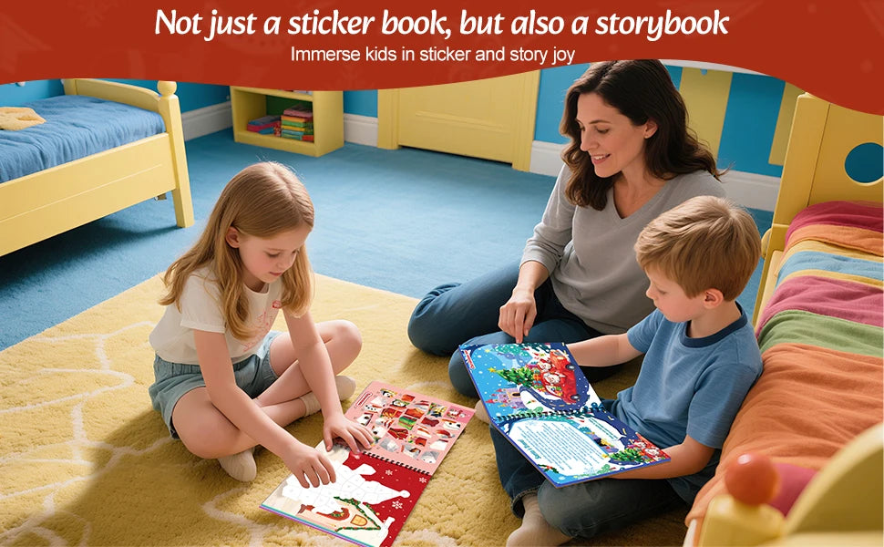 1PCS Stickers Paint Book For Grils Christmas Gift Christmas Tree Snowman Stickers By Number For Outgoing Travel Kids Stationery