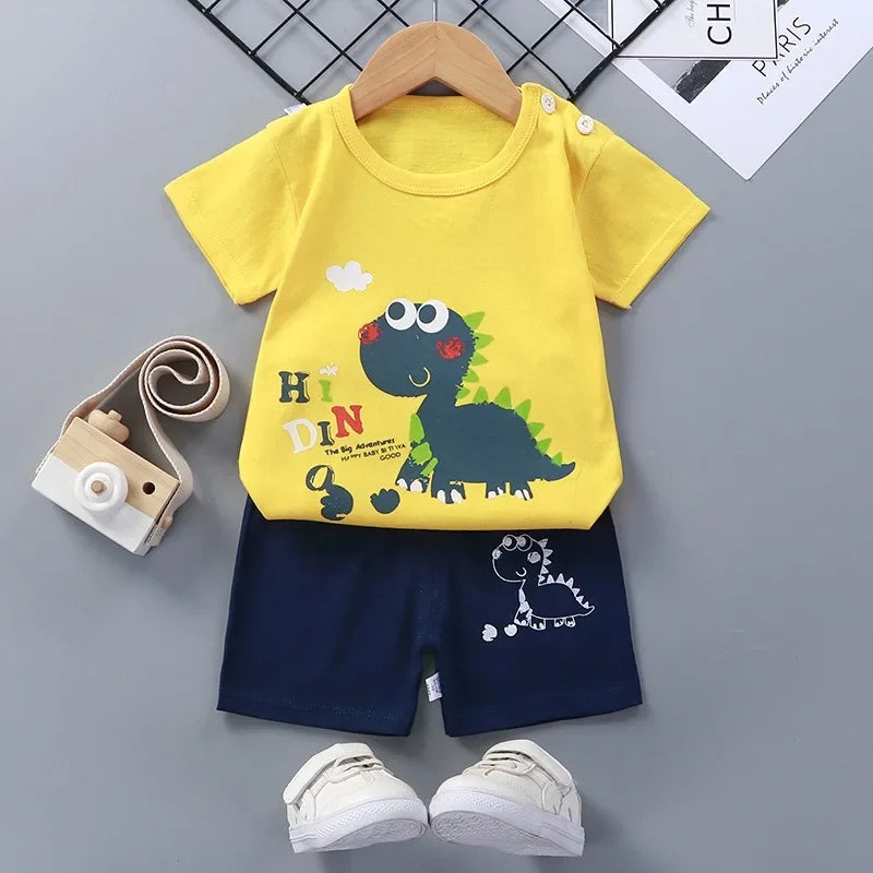 Children Sets Cartoon Printed Clothing Kids Clothes 2 Piece Suits Toddler Cute Casual Tracksuits Cotton Set