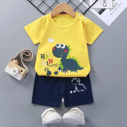 Children Sets Cartoon Printed Clothing Kids Clothes 2 Piece Suits Toddler Cute Casual Tracksuits Cotton Set