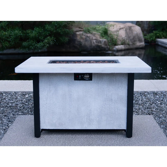 44" W x 25" H Outdoor Patio Propane Gas Fire Pit Table - 50,000 BTU High-temperature-resistant carving process