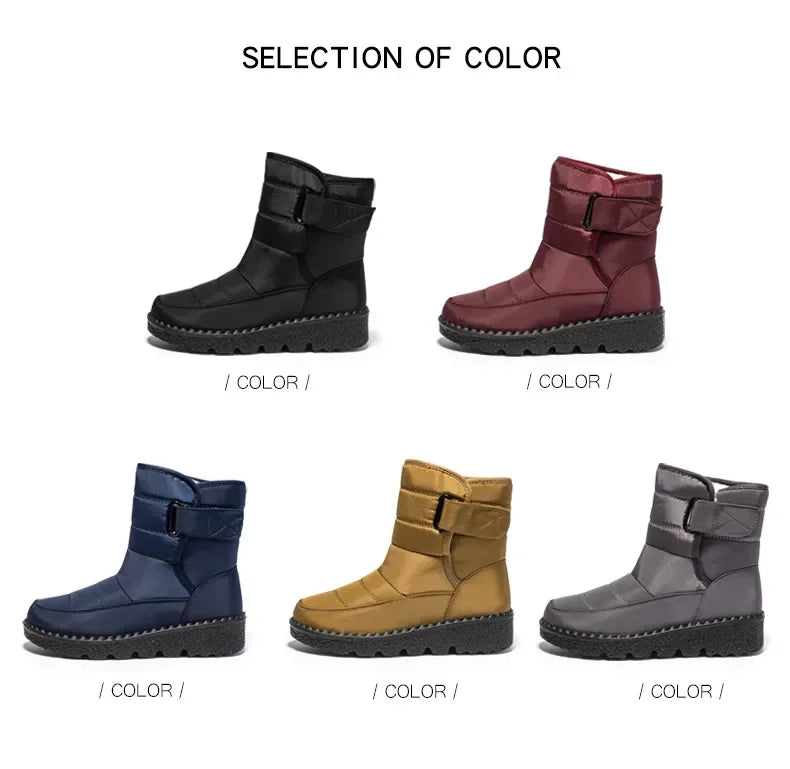Waterproof Winter Boots for Women 2025 New Faux Fur Long Plush Snow Boots Woman Platform Shoes Warm Cotton Couples Ankle Boots