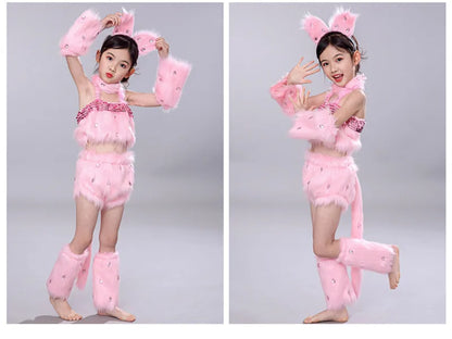 Cute Cat Cosplay Costume Sexy Animal Clothing For Girl Dance Costumes Kindergarten Performance Suit