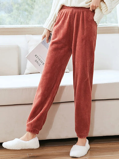 HELIAR Women Winter Velvet Sets Pullover And Elastic Waist Pants Sets Casual Warm Cashmere Sets Women 2025 Autumn and Winter