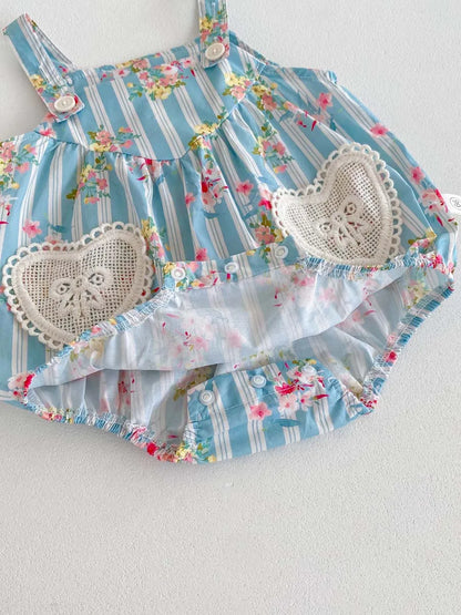 2PCS Newborn Clothes Baby Girls Bodysuit Flutter Sleeves Tops with Bodysuit Baby Romper Sets 0-24 Months