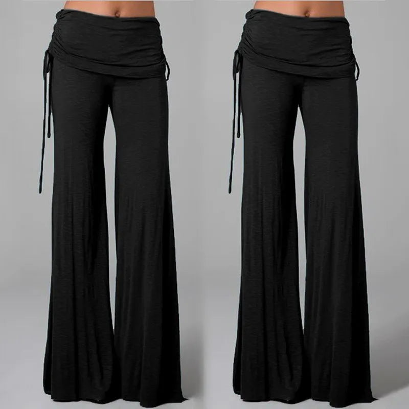 EtherealBe women's medieval cosplay pants in black with a flowing design and adjustable waistband