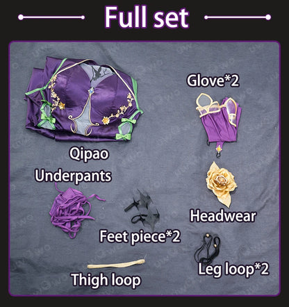 IN STOCK UWOWO C.C. Cosplay Codee Geasss: C.C. CC Purple Cheongsam Cosplay Costume Purple Dress Halloween Costume