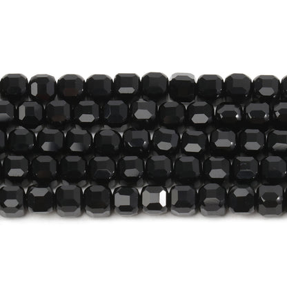 5mm Cube Beads Natural Black Agate Faceted Square Shape Beads for Jewelry Making Diy Bracelet Necklace Beading Accessories