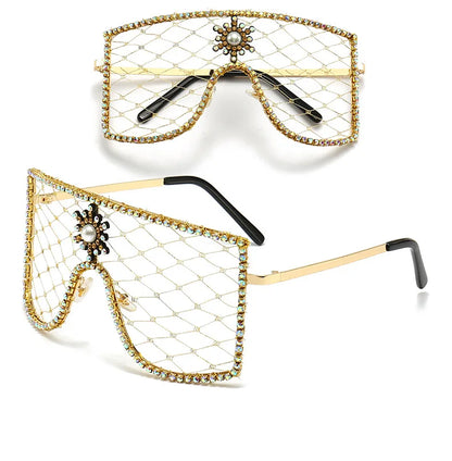 Luxury Diamonds Steampunk Sun Glasses Women Men Oversized Rhinestone Spectacles DIY Trends Personality Eyewear De Sol Oculos