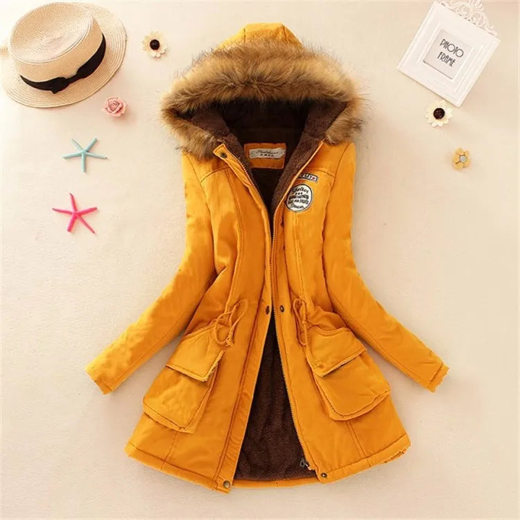 Winter Women's Coats Parka Streetwear Casual Coats Military Hooded Fur Coats Down Jackets Winter Coat Women  Jacket Women