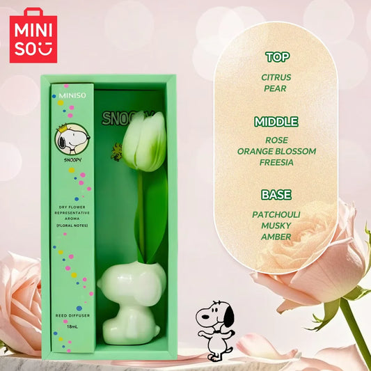 Miniso Snoopy Joint Flameless Home Fragrance Room Flameless Freesia Jasmine Fragrance Oil Diffuser Stick Home Room Air Freshener