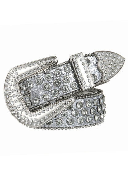 Decorative Women's Belt BB Simon Diamond Fashion Western Belt Full Diamond Embedding PU Wide Crystal Diamond Be