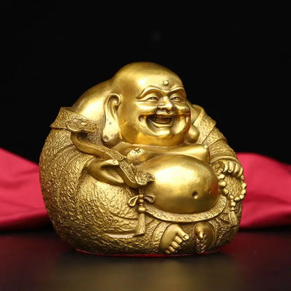Open light pure copper Ruyi Maitreya Buddha Statue figure Home Furnishing Feng Shui  buddha ornament