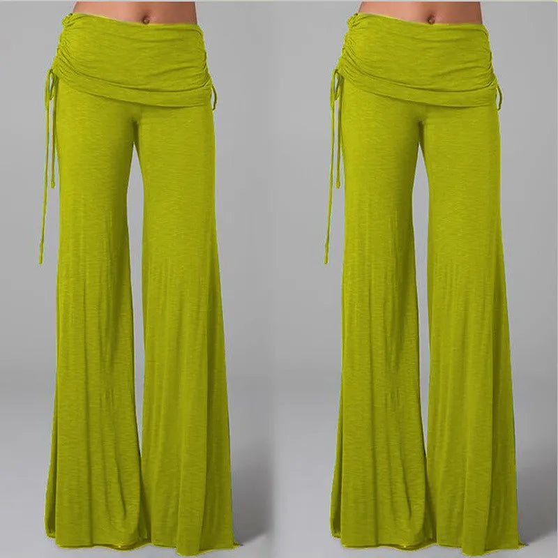 EtherealBe women's medieval cosplay pants in vibrant green with a flowy design and comfortable fit