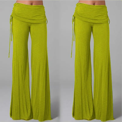 EtherealBe women's medieval cosplay pants in vibrant green with a flowy design and comfortable fit